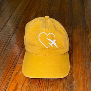 Yellow Heart Embroidered Kids Cap